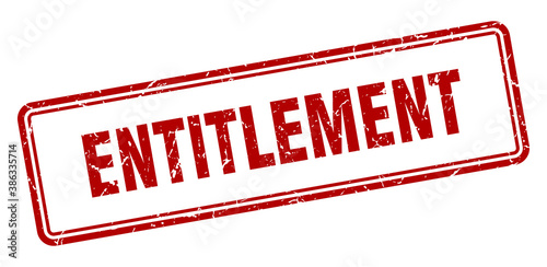 entitlement stamp. square grunge sign on white background