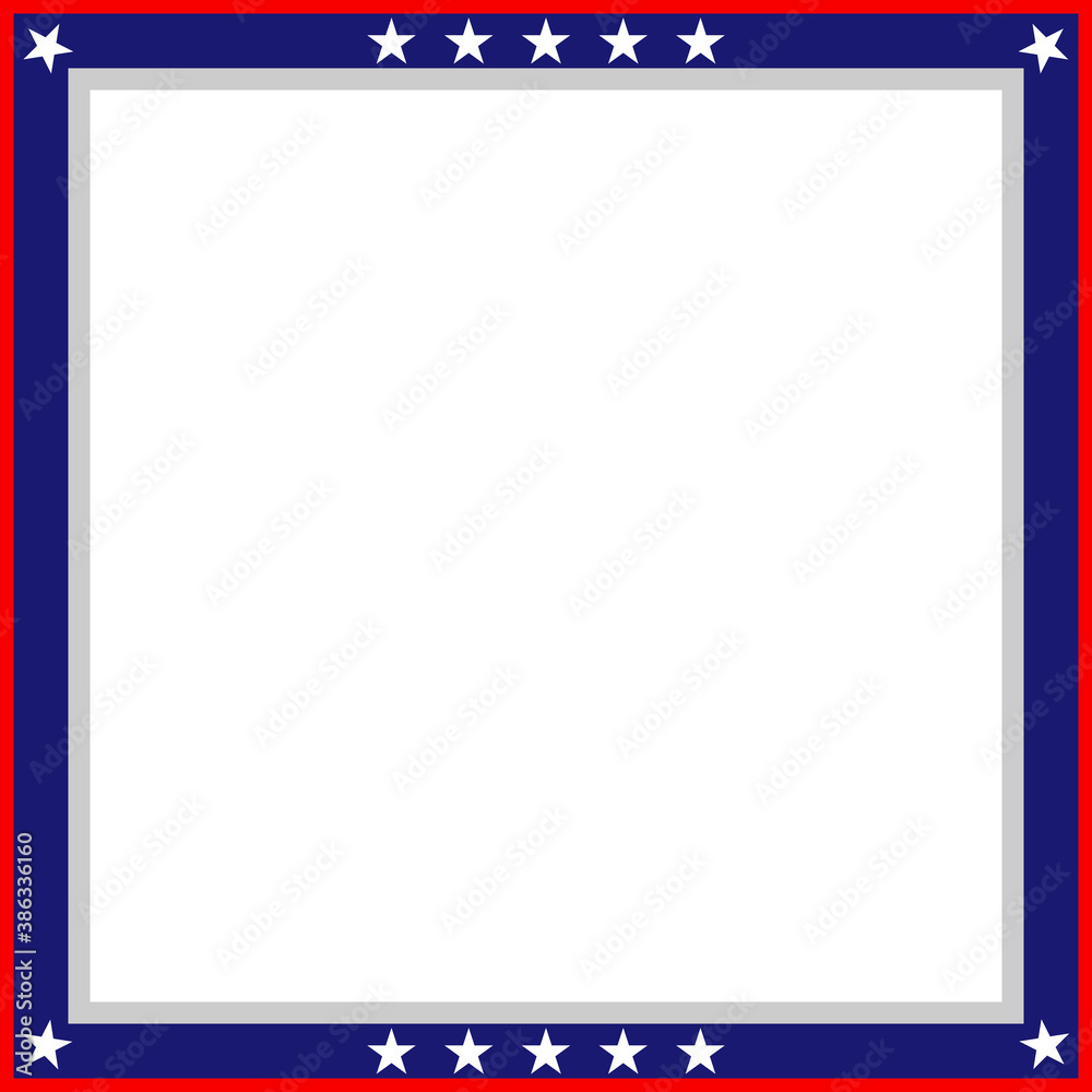 American flag symbols border with blank space for text.
American flag symbols border with blank space for text.