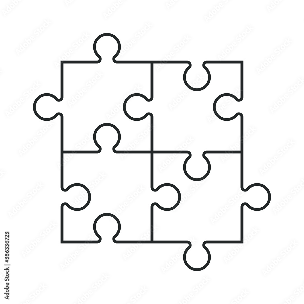 Puzzle vector shape icon. Jigsaw piece symbol sign. Silhouette isolated on white background. Puzzle vector shape icon. Jigsaw piece symbol sign. Silhouette isolated on white background.