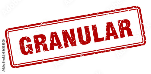 granular stamp. square grunge sign on white background