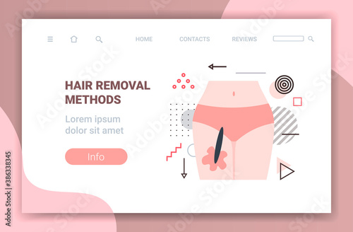 depilatory sugar paste sugaring procedure hair removal methods concept epilation and depilation instrument copy space horizontal vector illustration