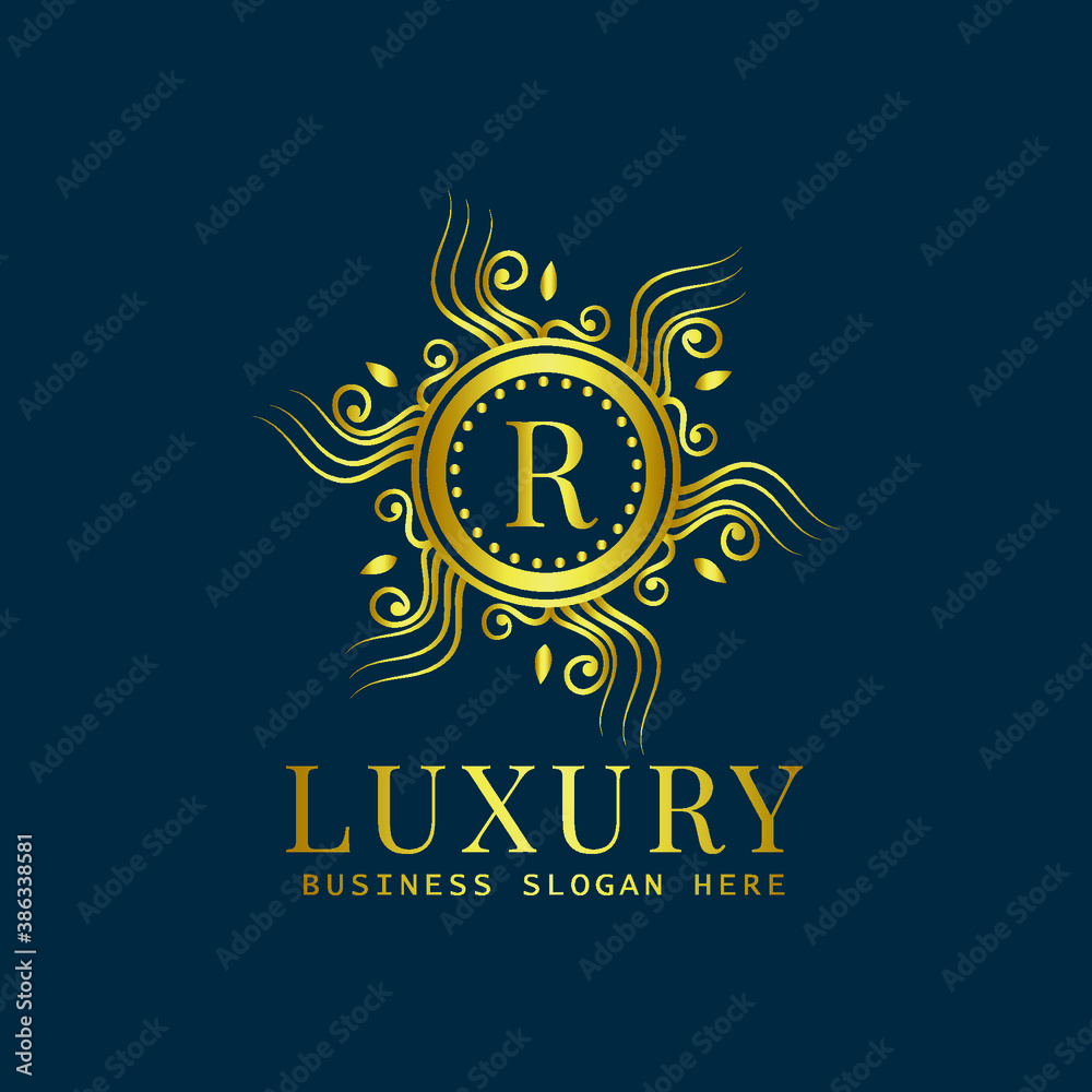 Fototapeta premium Golden Vintage Luxury Style Modern Logo Design Vector