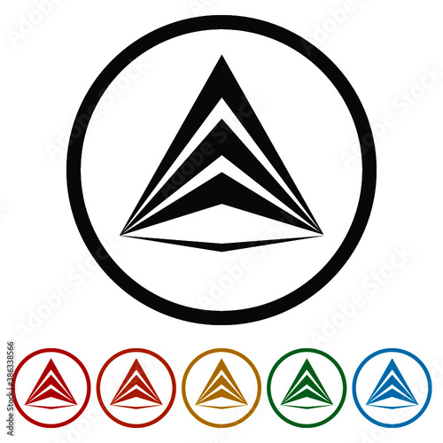Real estate logo design ring icon, color set