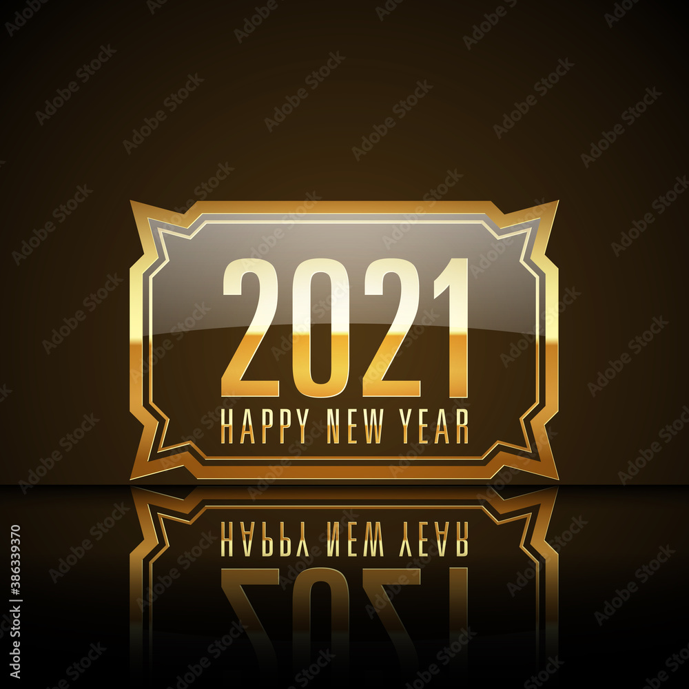 Happy new year 2021 Text Design vector.