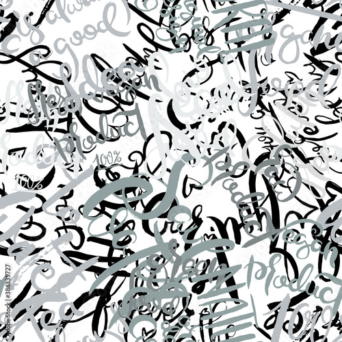 Graffiti background seamless pattern. Hand style tagging