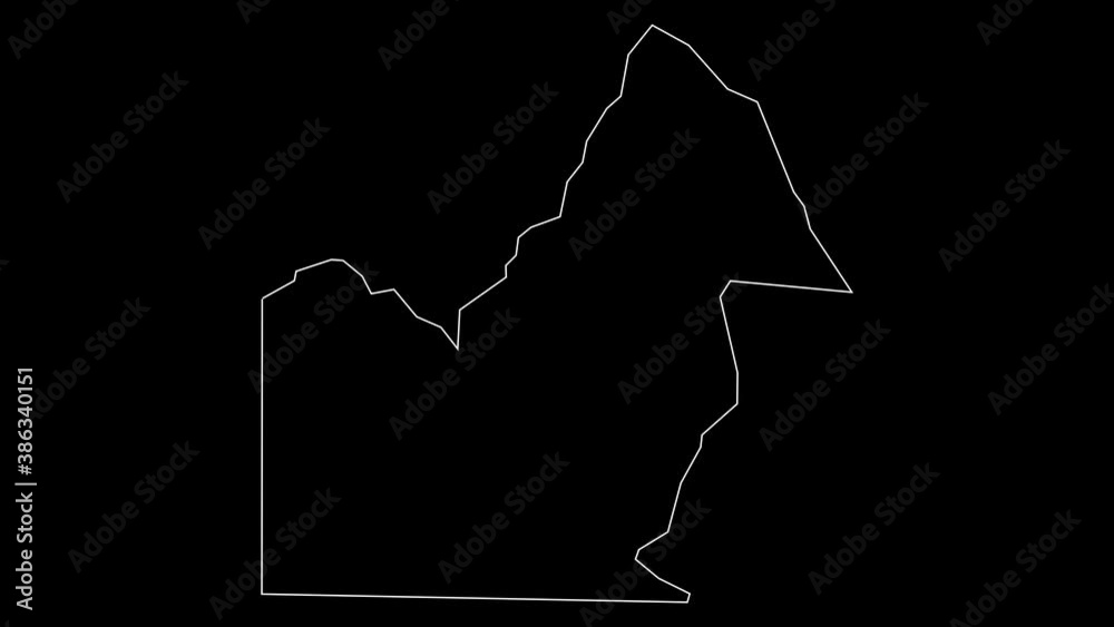 Orange Walk Belize district map outline animation Stock ビデオ | Adobe Stock