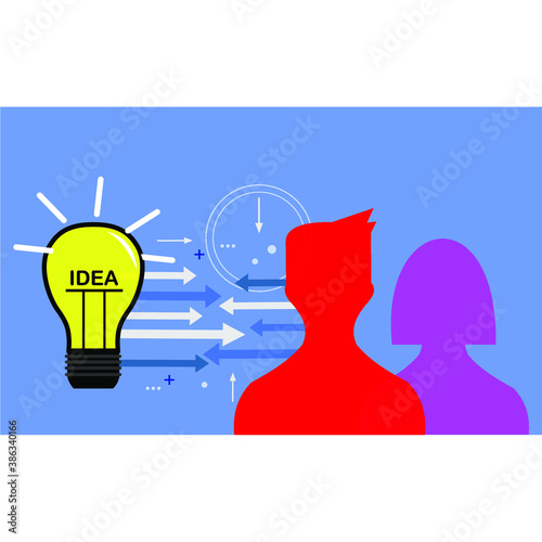 light bulb idea transfer, people