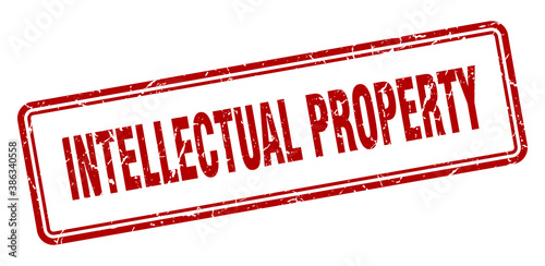 intellectual property stamp. square grunge sign on white background