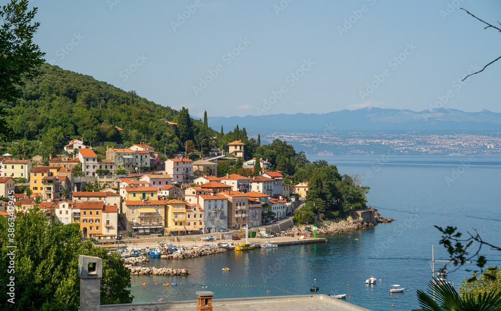 Image of Croatian coastal city at Istria region during summer.