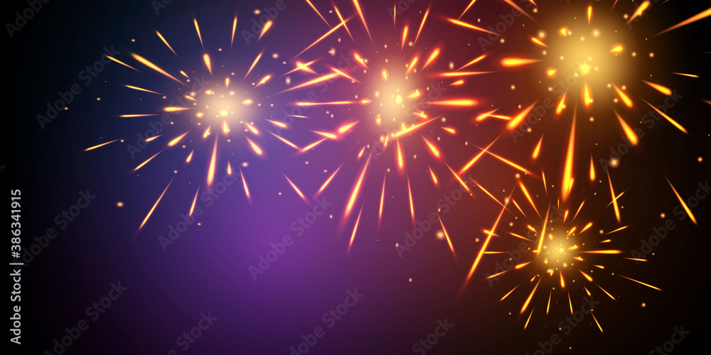 Naklejka premium firework and christmas themed Celebration party 2021 Happy New Year Gold background design.