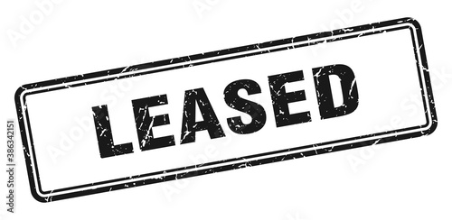leased stamp. square grunge sign on white background