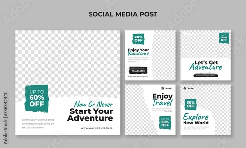 Adventure travel social media post template