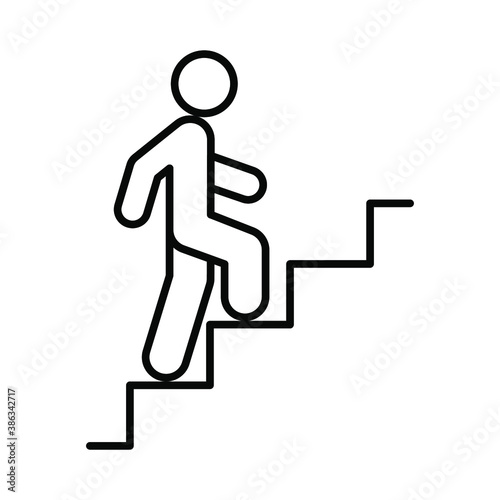 Success stairs up line icon. Entrepreneur, career, business climb concept. Vector illustration eps10.