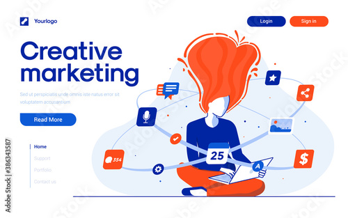 Flat Modern design Illustration of Creative Marketing