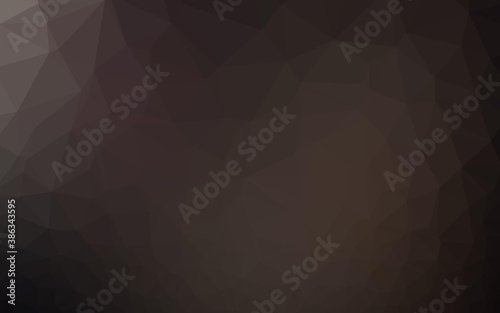 Dark Black vector shining triangular background.