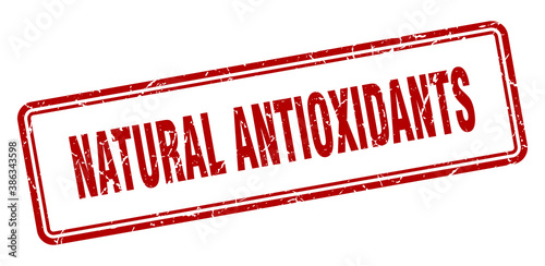 natural antioxidants stamp. square grunge sign on white background