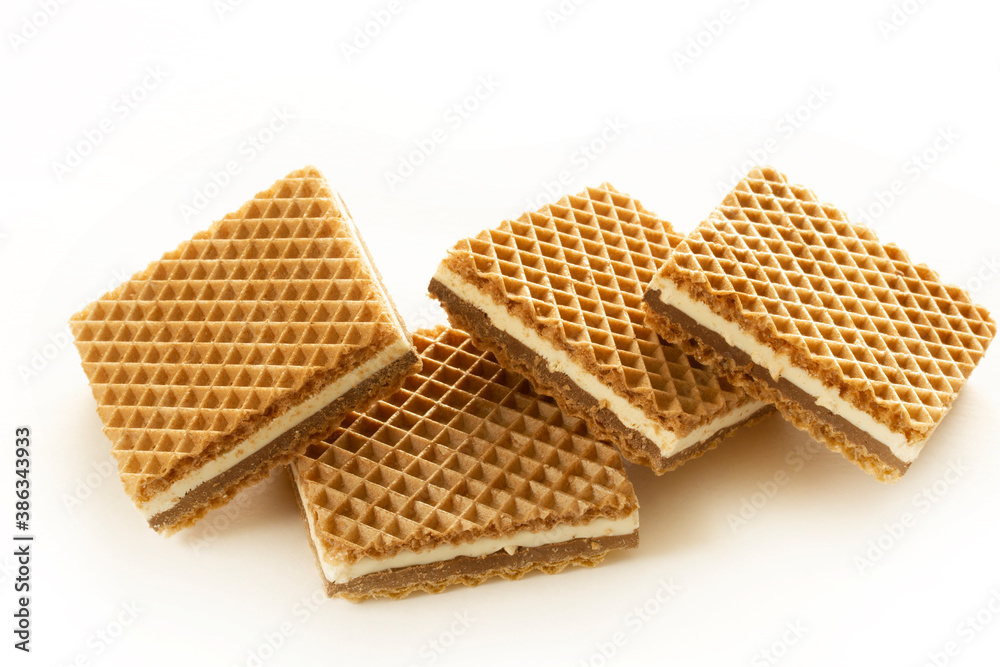 Crispy wafers with chocolate and hazelnut cream Crispy wafers with chocolate and hazelnut cream