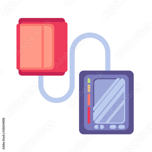 Medical electronic tonometer flat icon, vector sign, Blood pressure measuring colorful pictogram isolated on white. Symbol, logo illustration. Flat style design