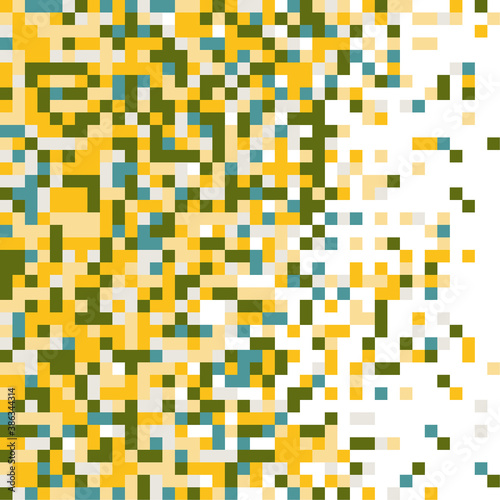 Multi colored pixelation. Vector background with colored pixel grid. Pixel mosaic illustration.