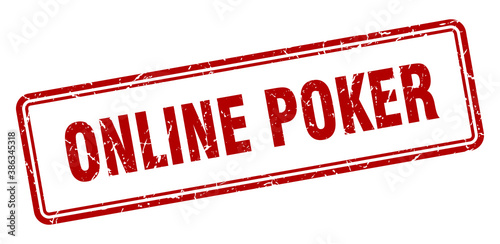 online poker stamp. square grunge sign on white background