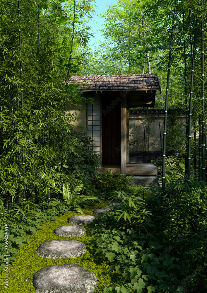 3D Rendering Japanese Garden 3D Rendering Japanese Garden