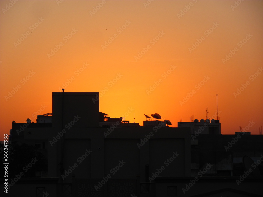 Silhouette image shot against sunset