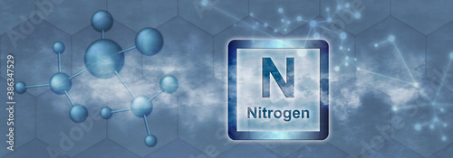 Obraz na plátně N symbol. Nitrogen chemical element