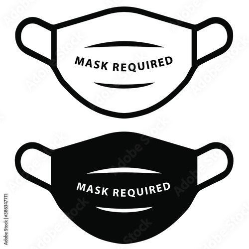 Protective Mask Icon Mouth Guard Vector Graphic Isolated. Mask Request sign