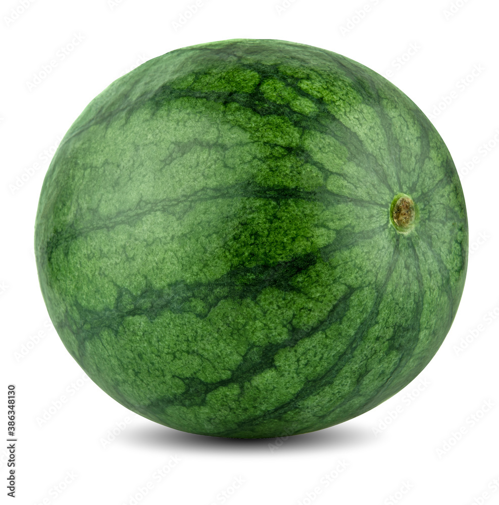 A whole of watermelon isolated on white background