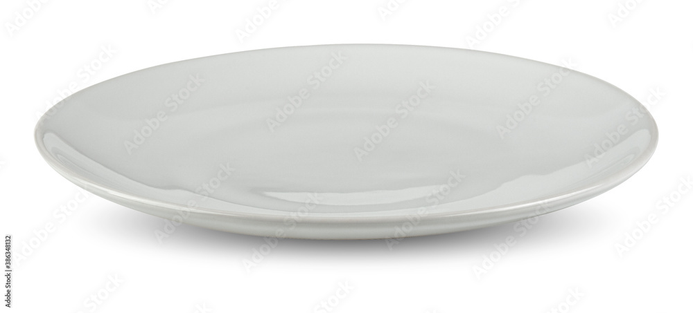 white plate on white background