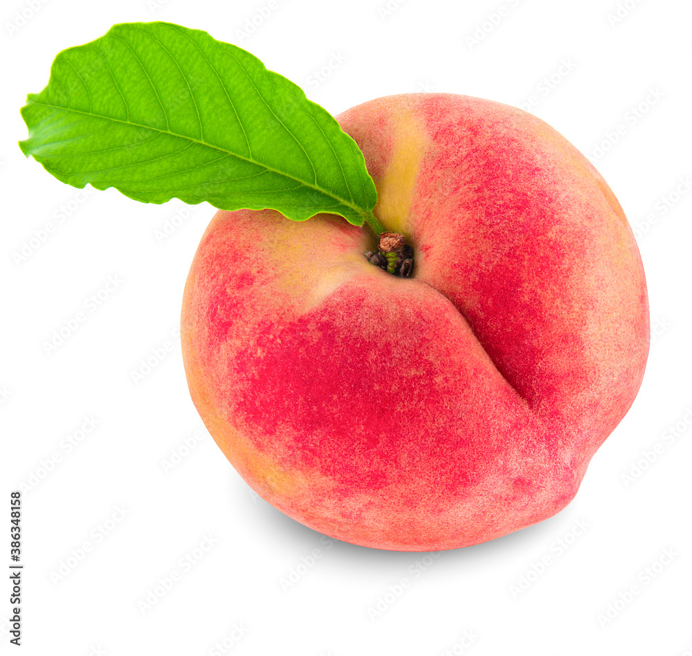 Peach isolated on white background