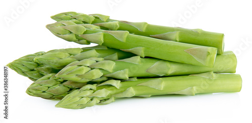 Obraz na płótnie Fresh green asparagus isolated on white background w salonie