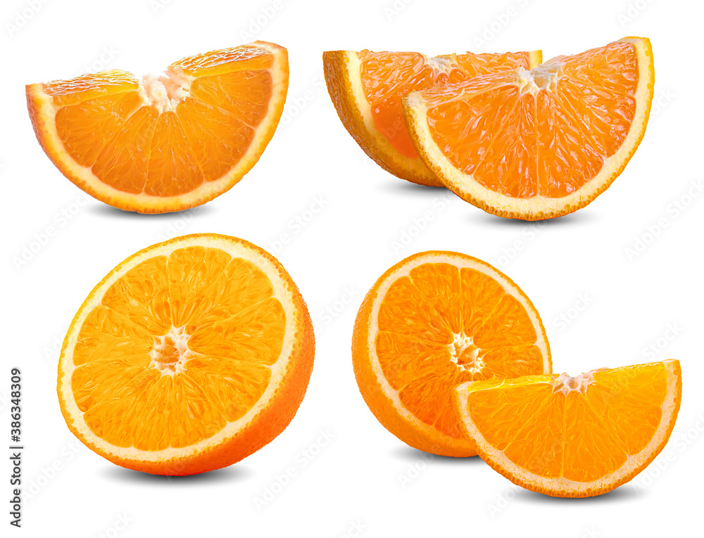 Orange fruit. Orang slice isolate on white background