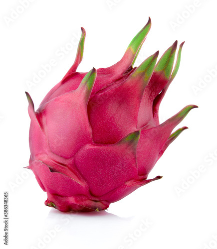 Obraz na płótnie Dragon fruit or pitaya pieces set isolated on white background as package design element w salonie