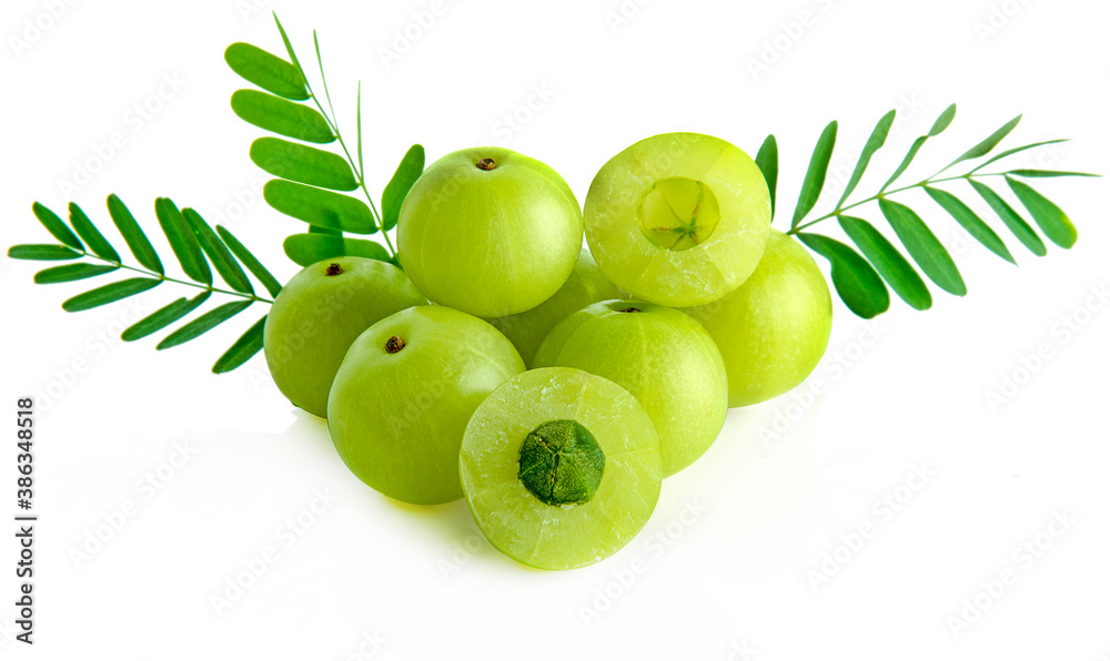 Indian gooseberry isolated on white background