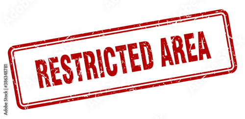restricted area stamp. square grunge sign on white background