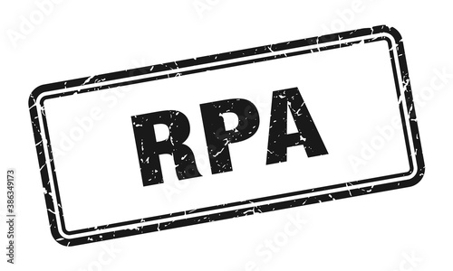 rpa stamp. square grunge sign on white background
