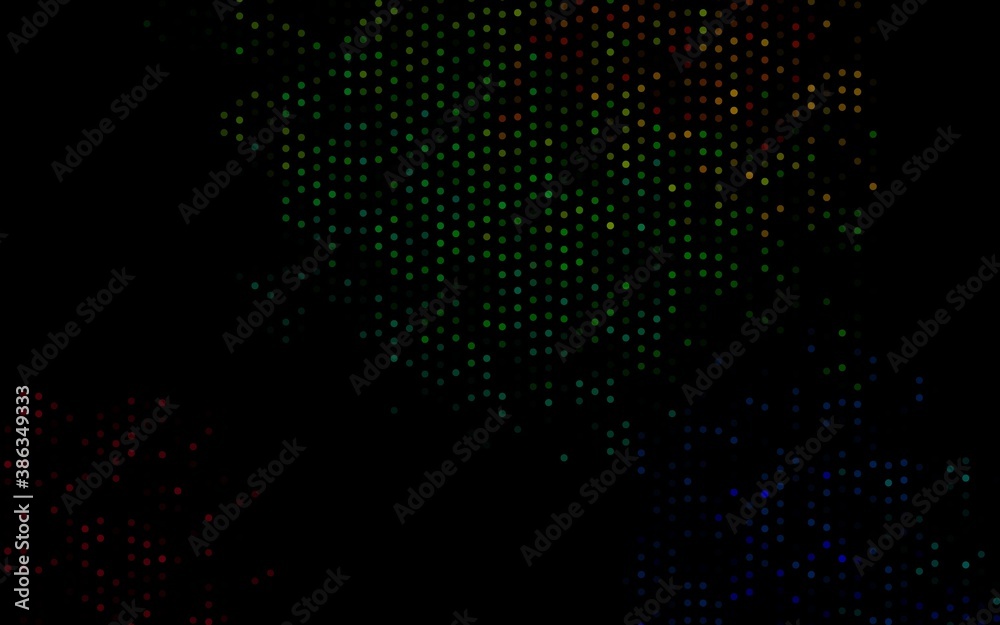 Dark Multicolor, Rainbow vector backdrop with dots.