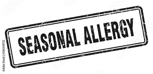 seasonal allergy stamp. square grunge sign on white background