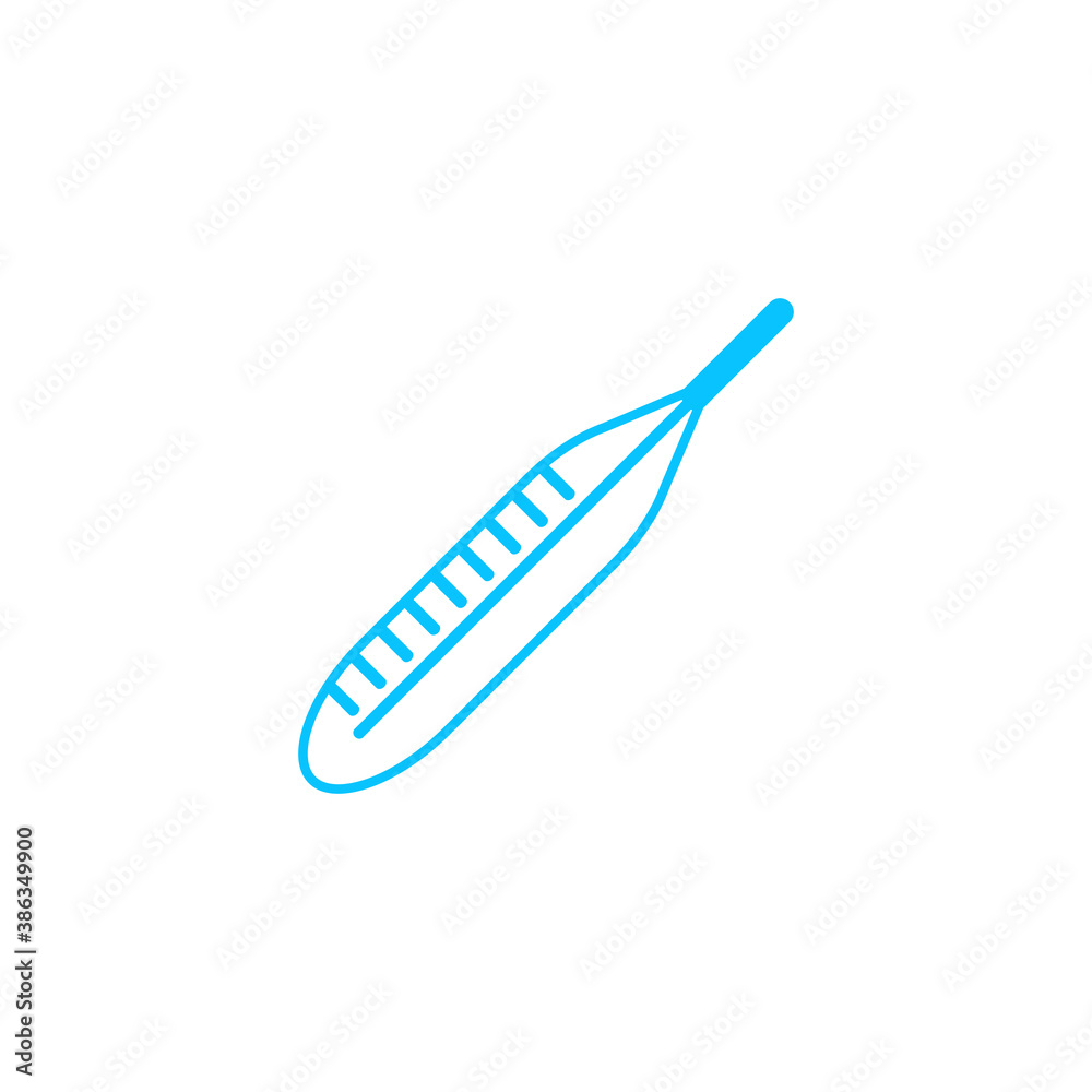 Medical thermometer icon flat.