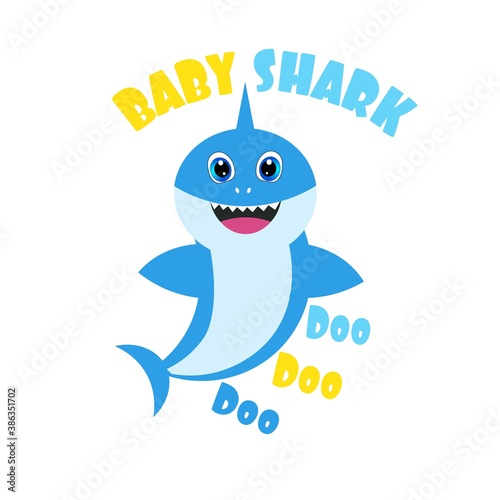 baby shark girl boy greeting card vector