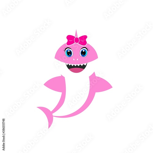 baby shark girl boy greeting card vector