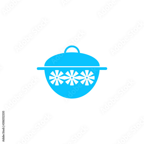 Pot icon flat.