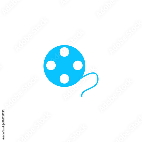 Film reel icon flat.