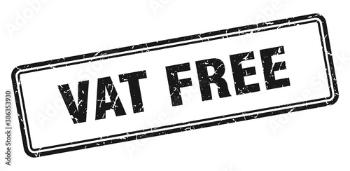vat free stamp. square grunge sign on white background
