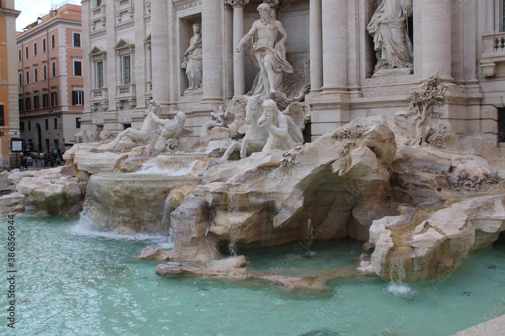 famous landmark trevi fountain in rome city center italy famous landmark trevi fountain in rome city center italy
