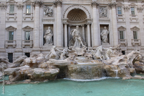 famous landmark trevi fountain in rome city center italy