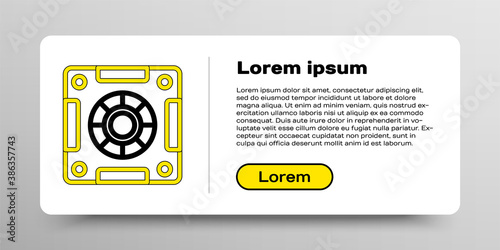 Line Safe icon isolated on white background. The door safe a bank vault with a combination lock. Reliable Data Protection. Colorful outline concept. Vector.