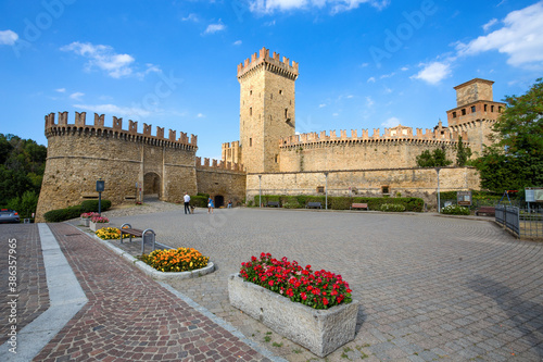 VIGOLENO (PIACENZA), ITALY, AUGUST 25, 2020 - View of Vigoleno Castle, Piacenza province, Italy. photo