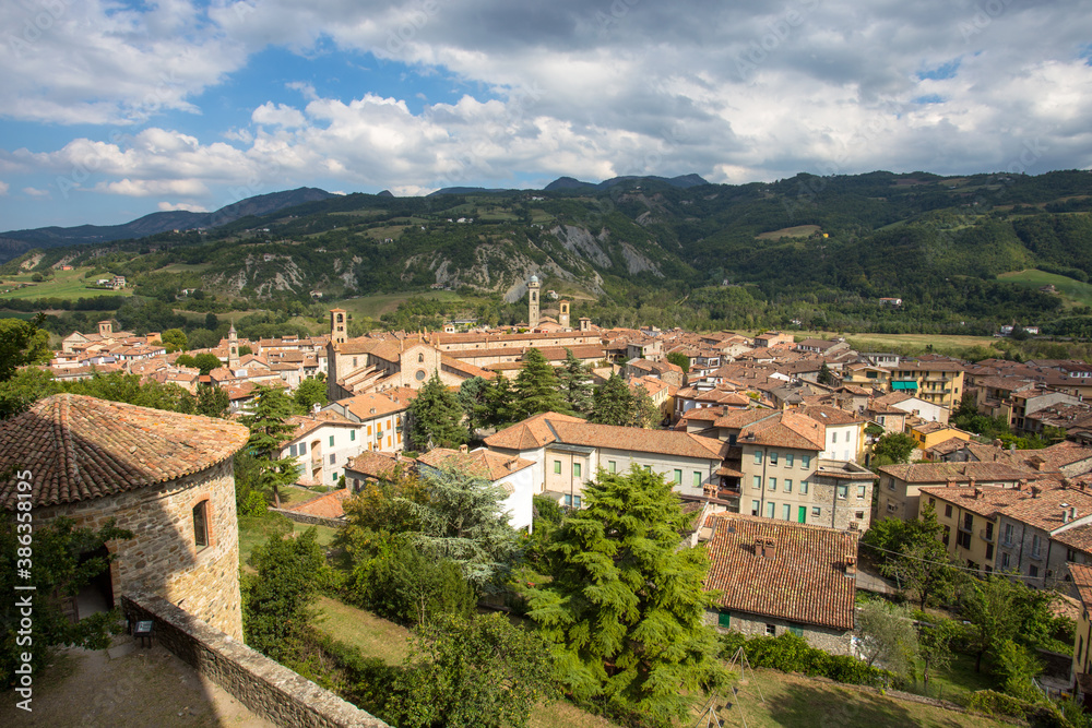 The landscape of the medieval town of Bobbio, Piacenza province, Emilia Romagna, Italy